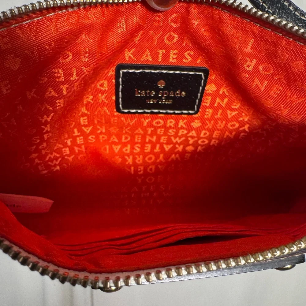 Kate Spade Black and White Leather Wristlet